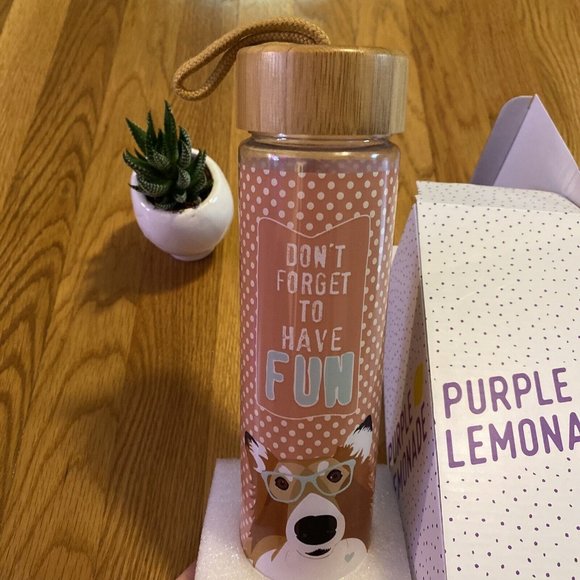 Don’t Forget To Have Fun Collie In Glasses adorable water bottle new in box - Picture 3 of 4